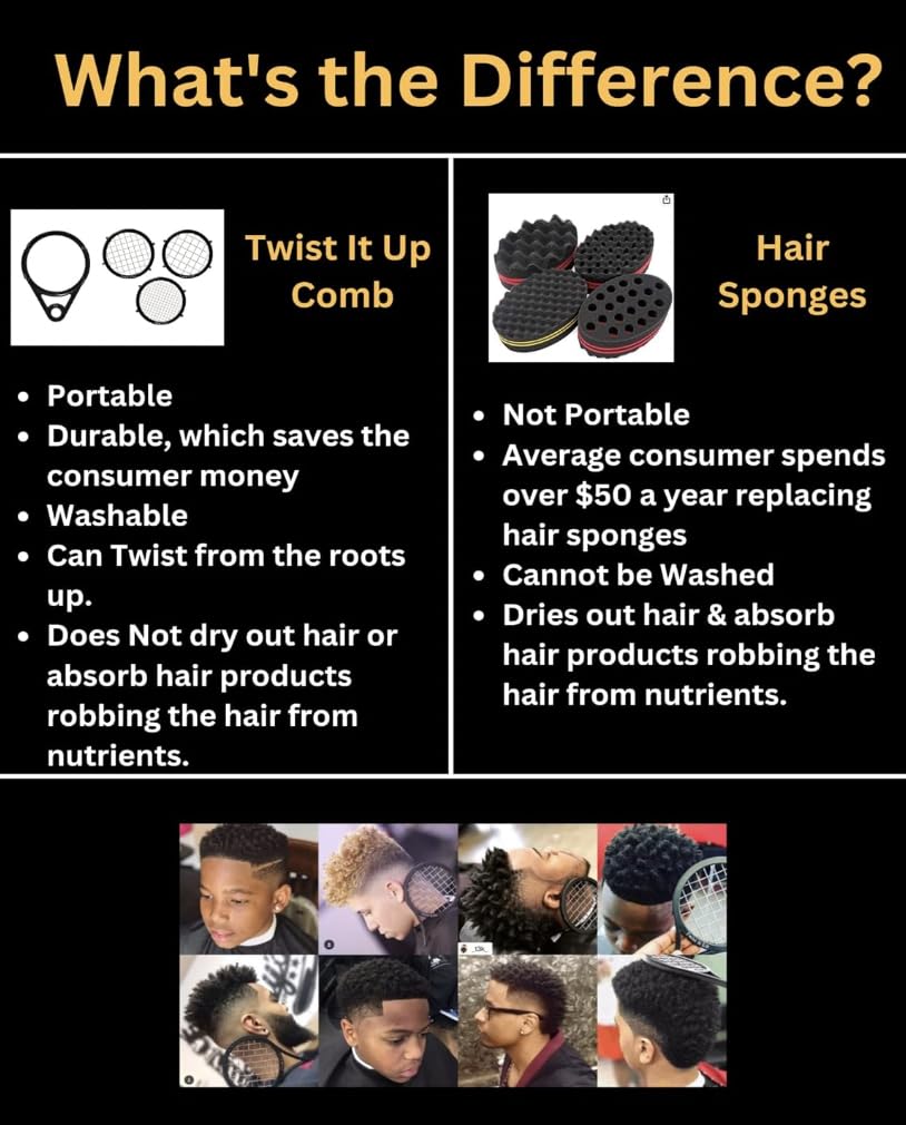 Twist Up Comb Alternative for Hair Sponges