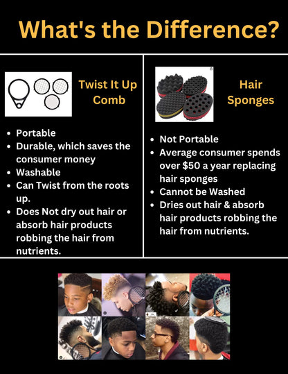 Twist Up Comb Alternative for Hair Sponges